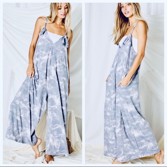 Gorgeous Tie Dye wide leg side pockets jumpsuit - Picture 4 of 4